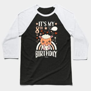 It's My 8th Birthday Pig Gifts Baseball T-Shirt